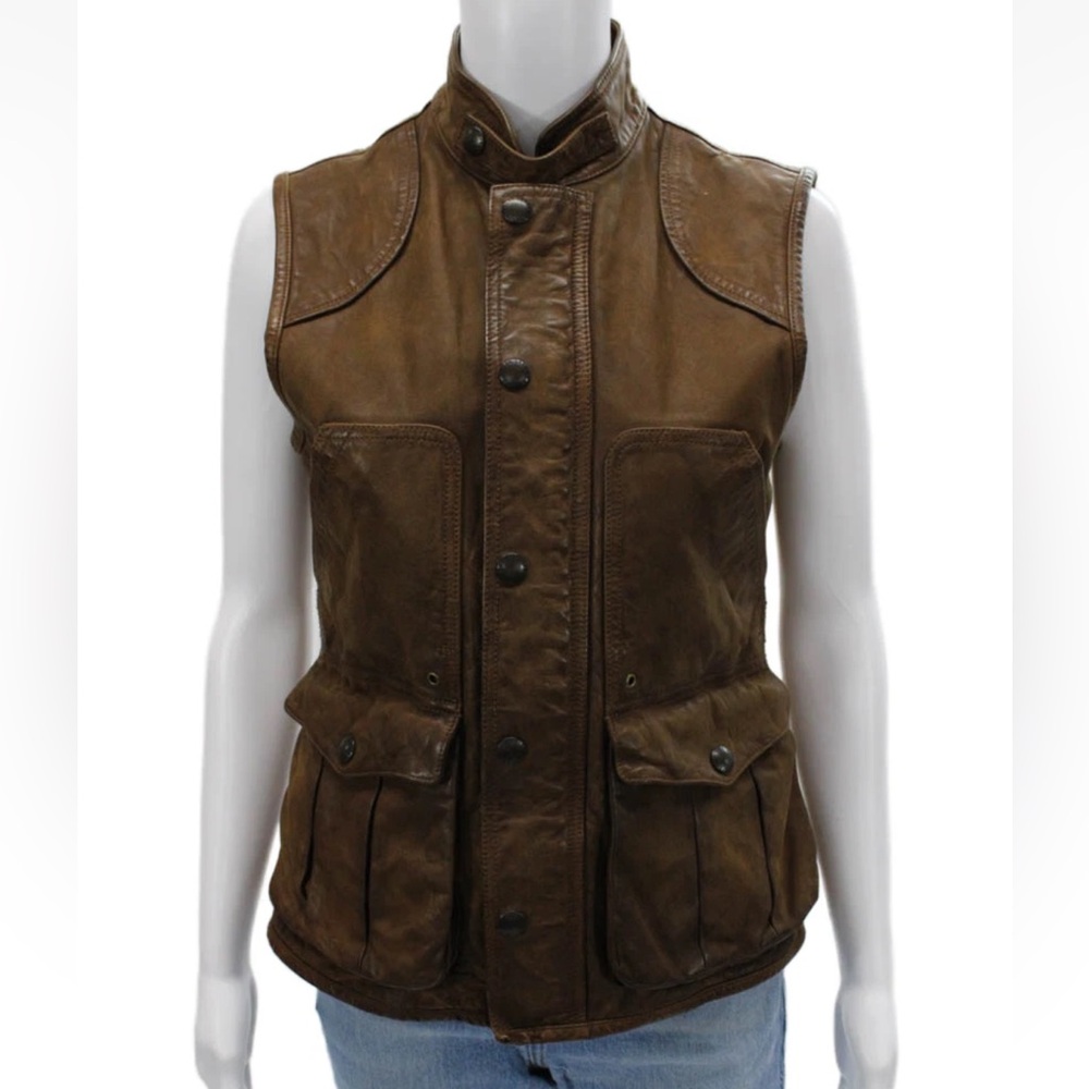 Ralph Lauren Brown Leather Men’s Vest